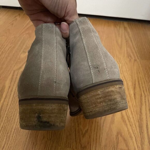 BLONDO neutral suede leather tan side zip waterproof ankle boots size US 9.5 - Picture 3 of 9